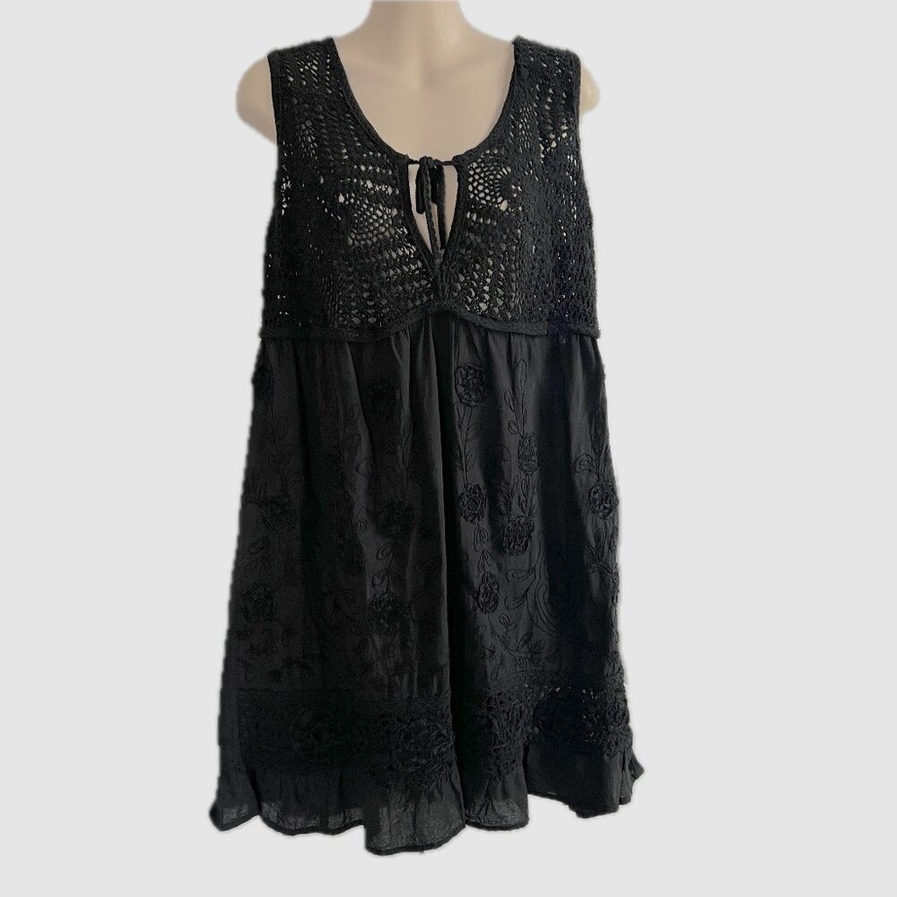 Rise & Bloom Black Swim Coverup – Sleeveless – Sz S/P – Excellent Condition
